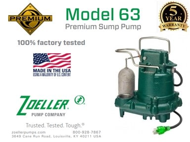 Zoeller M63 Is an upgrade to the M53 Sump Pump. Read more about the upgrades here.